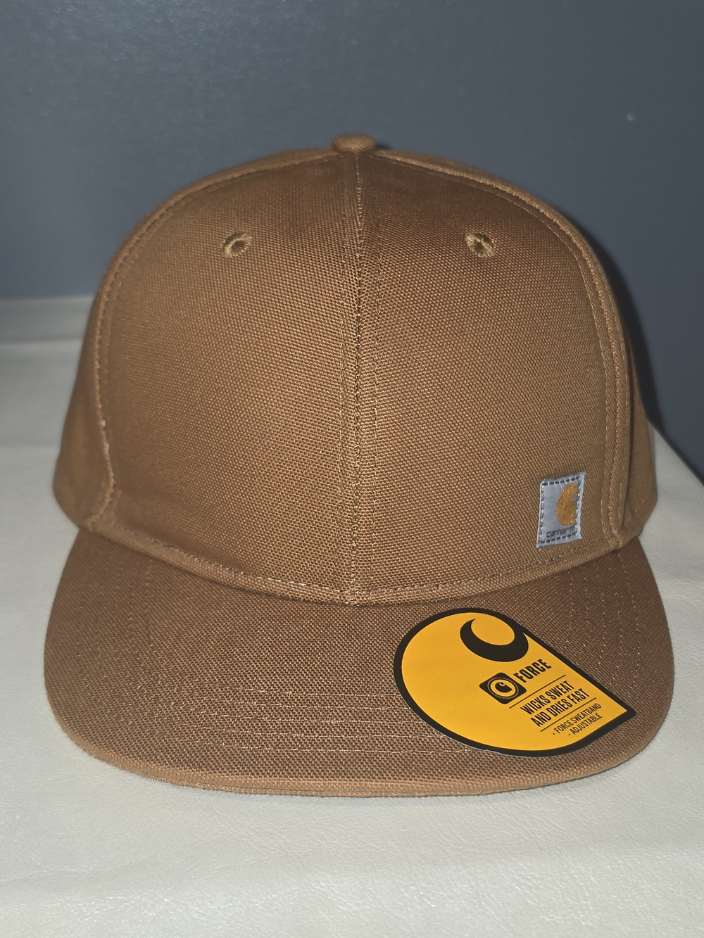 Carhartt Tan Firm Duck Flat Brim Workwear Canvas Snapback Cap One Size